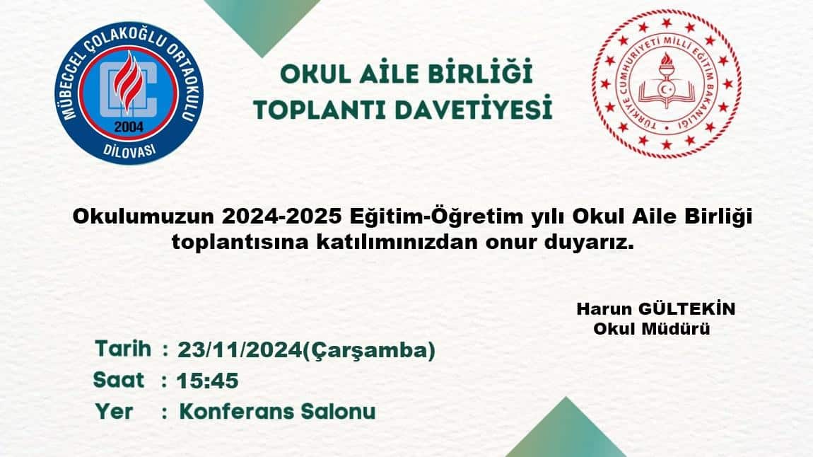 2024/2025 Eğitim-Öğretim Yılı Okul Aile Birliği Toplantısı